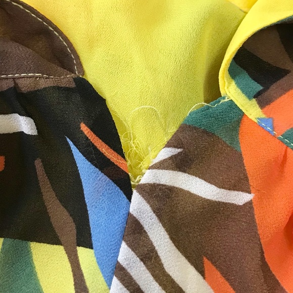 🆕 Neon Macy’s Impulse Skirt Womens size 12 Yellow Owl Print Maxi Bright Festive - Picture 12 of 12